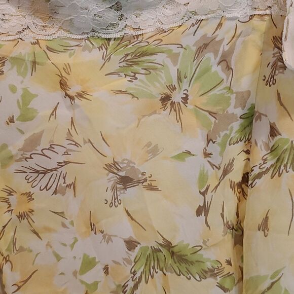 Ann Taylor Loft yellow and green lace trim spaghetti strap tank top - Picture 9 of 9